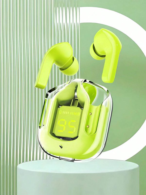 Air31 Earbuds Wireless Crystal Transparent Body – Without Silicone Pouch ( Random Color )