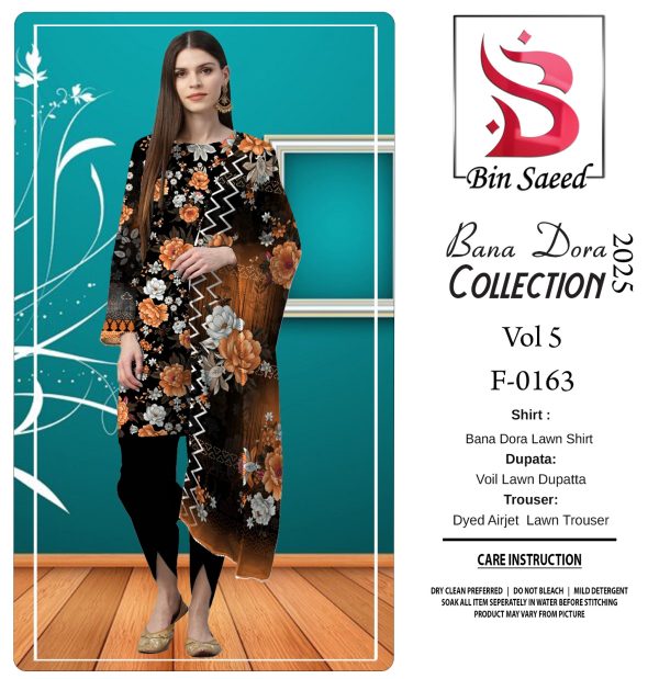 ✨ Binsaeed❤️ Bana Dora 3piece Unstitched Suit Summer Lawn Collection