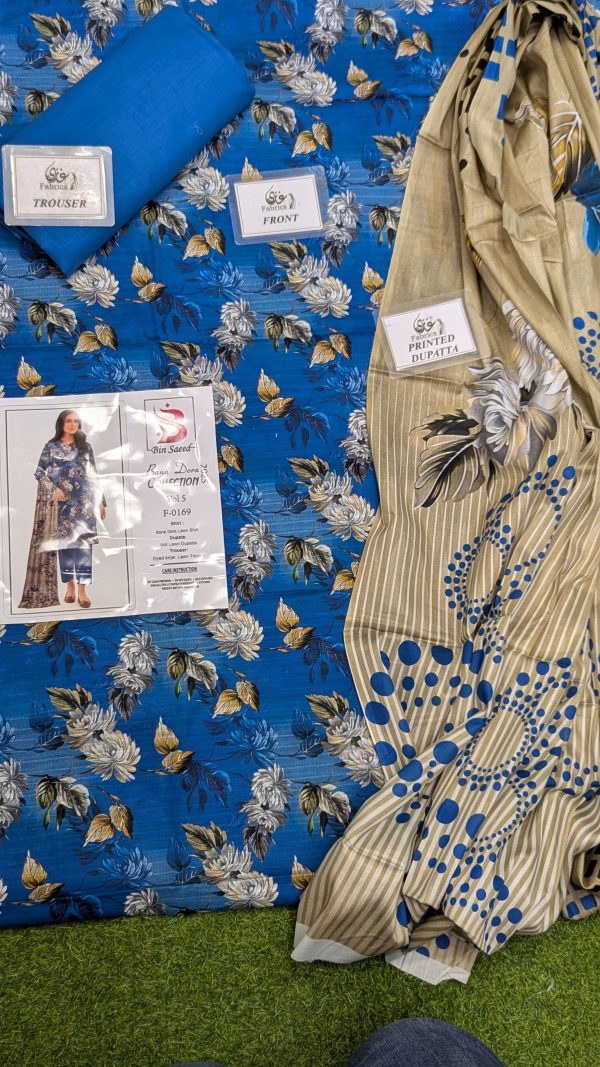 ✨ Binsaeed❤️ Bana Dora 3piece Unstitched Suit Summer Lawn Collection