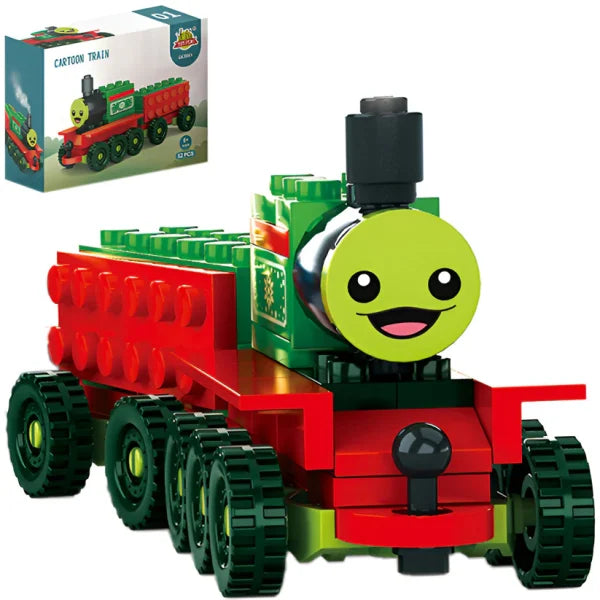 Pack Of 01 β Cartoon Train Diy Building Block Toy | Cartoon Train Block Set For Kids