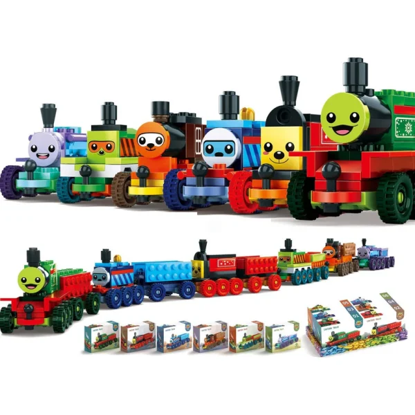 Pack Of 01 β Cartoon Train Diy Building Block Toy | Cartoon Train Block Set For Kids