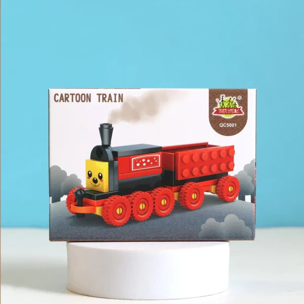 Pack Of 01 β Cartoon Train Diy Building Block Toy | Cartoon Train Block Set For Kids