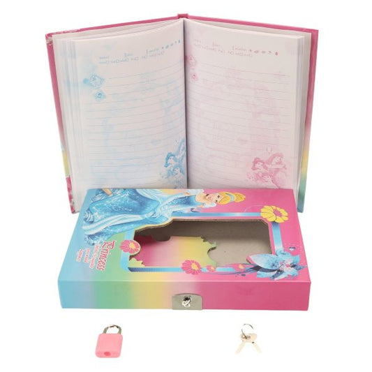 Princess, Frozen & Sofia Cover Fancy Lock Spiral Binding Diary β Medium Size With Box β 40 Pages (22 X 16 Cm)