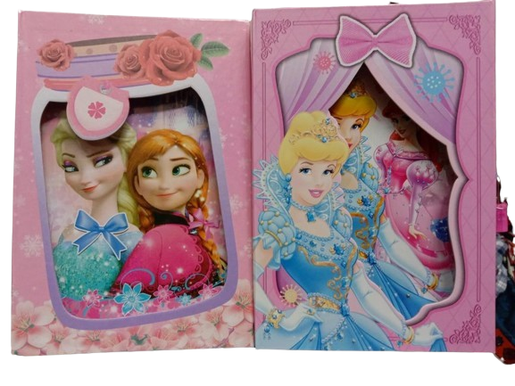 Princess, Frozen & Sofia Cover Fancy Lock Spiral Binding Diary – Medium Size With Box – 40 Pages (22 X 16 Cm)