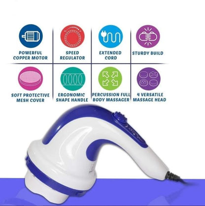 4 In 1 Relax & Spin Tone Vibration Electric Massager | Electronic Relax & Spin Body Massager With Different Heads ( Random Color )