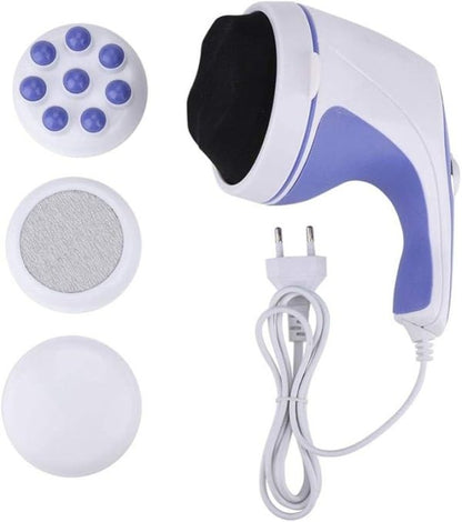 4 In 1 Relax & Spin Tone Vibration Electric Massager | Electronic Relax & Spin Body Massager With Different Heads ( Random Color )