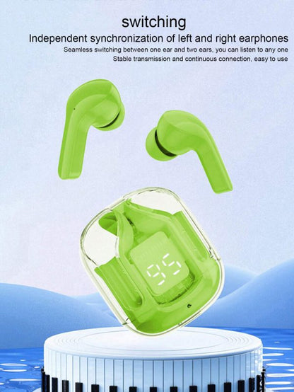Air31 Earbuds Wireless Crystal Transparent Body – Without Silicone Pouch ( Random Color )