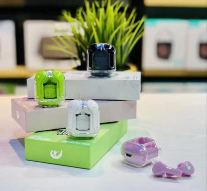 Air31 Earbuds Wireless Crystal Transparent Body – Without Silicone Pouch ( Random Color )