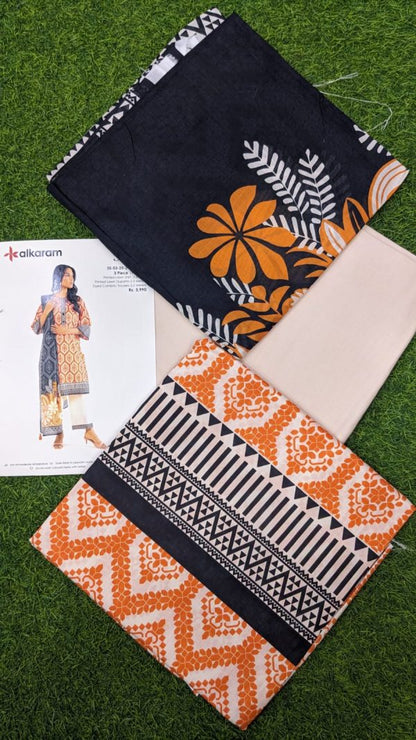 Alkaram Lawn | Unstitched Collection 3 Pieces Casual Wear| Summer Collection 2025 Collection Vol 1❤️
