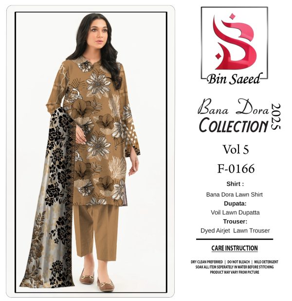 ✨ Binsaeed❤️ Bana Dora 3piece Unstitched Suit Summaer Lawn Collection
