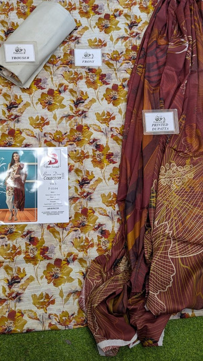 ✨ Binsaeed❤️ Bana Dora 3piece Unstitched Suit Summaer Lawn Collection