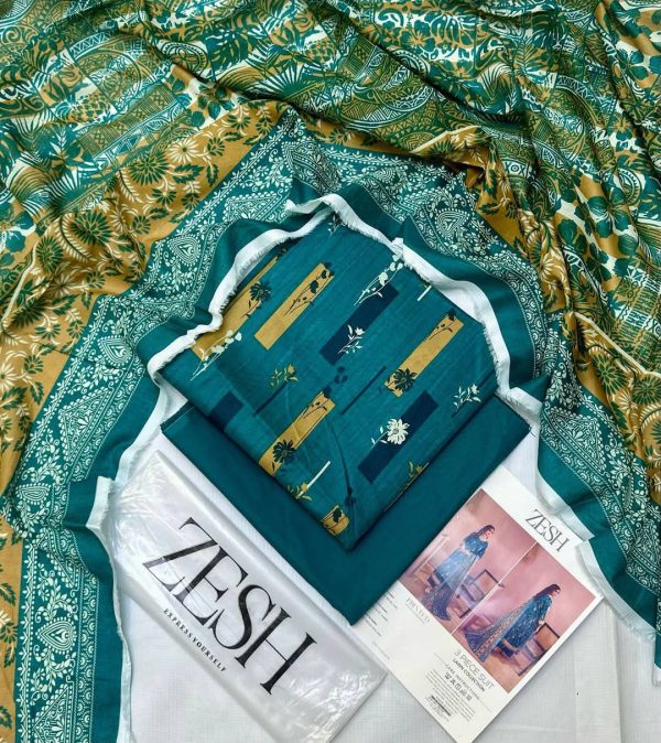 ✨ Zesh ✨ 3 Piece unstitched Suit Zesh Summer Lawn Collection 2025