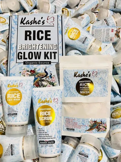 Kashe’s Rice Extract Bright Glow Kit ( Rice Face Wash + Rice Scrub + Rice Mask )