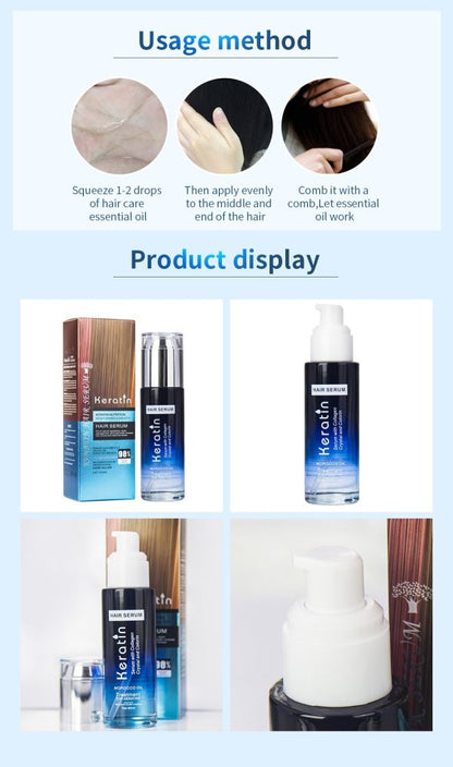 Keratin Hair Serum With Collagen & Morocco Oil 80 Ml | Intensive Treatment For Damaged Hair Professional Salon Formula For Moisturizing, Smoothing, Nutrition, And Shine | Hair Keratin Serum