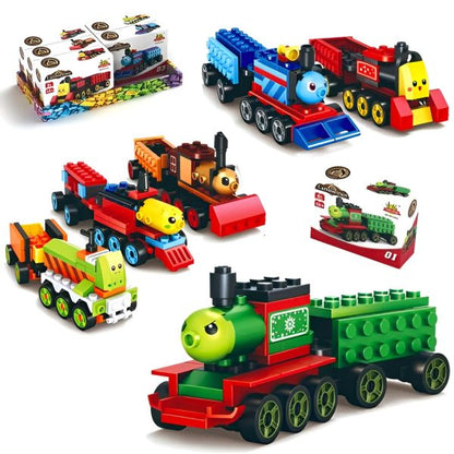 Pack Of 01 – Cartoon Train Diy Building Block Toy | Cartoon Train Block Set For Kids